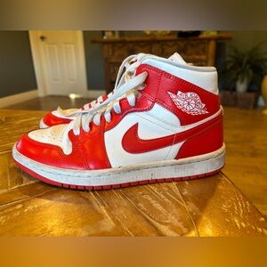 Nike Air Jordan Red and White Sneakers